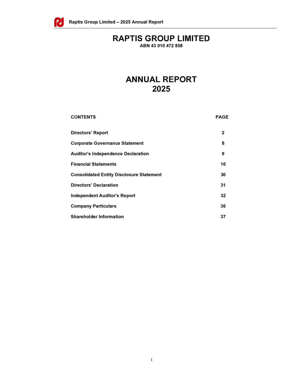 Annual Report to shareholders